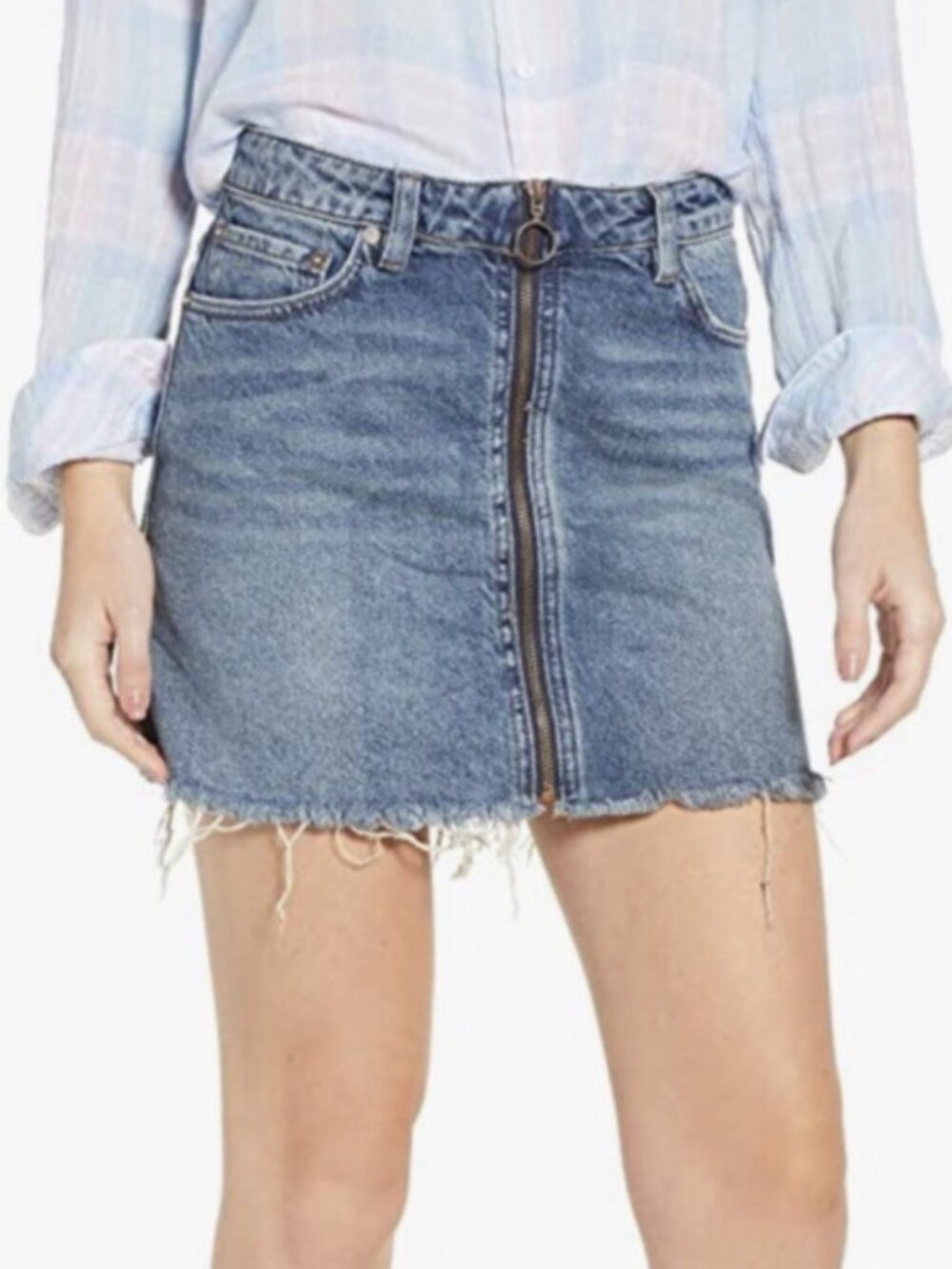 Free People We The Free Zip It Up Denim Skirt